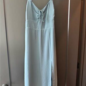 Abercrombie & Fitch Blue Tie Front Slip Dress